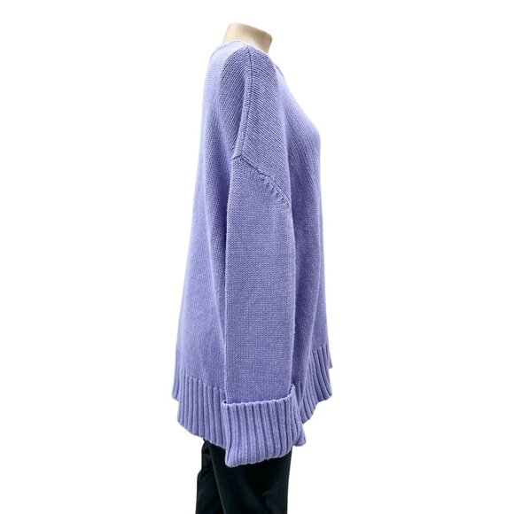 WEWOREWHAT Lavender Cotton Knit Oversized‎ Crewneck Sweater Size S - Picture 10 of 11